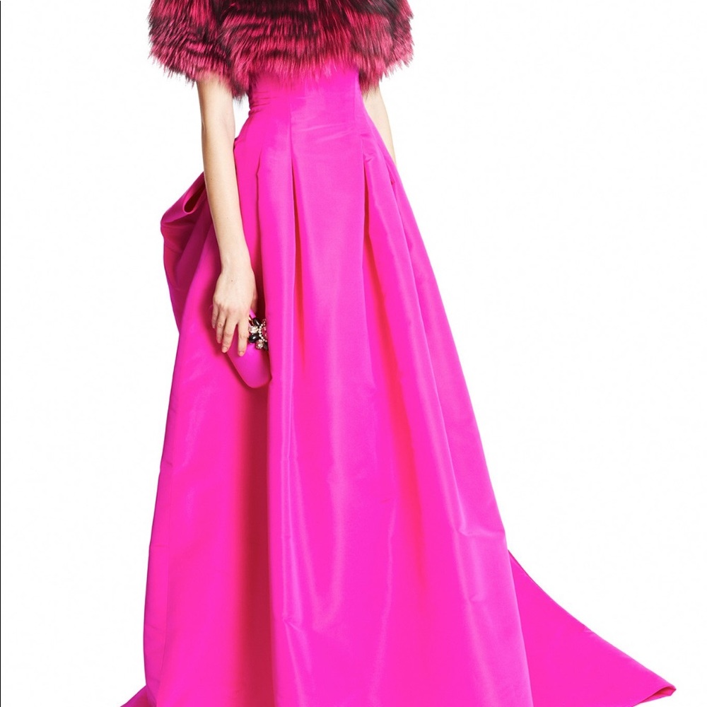 Oscar de la renta hot pink gown size 2